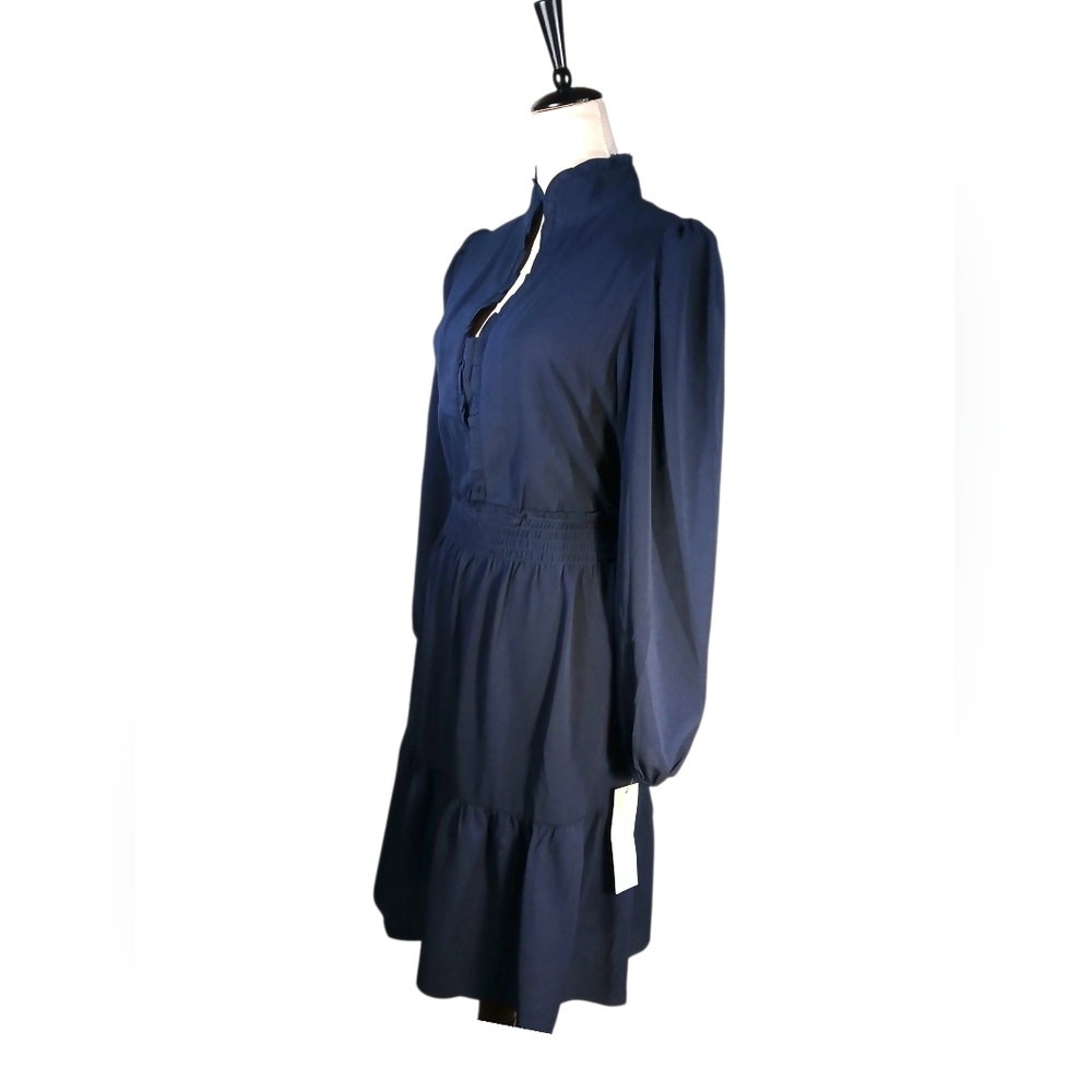 NWT London Times Navy Long Sleeve Dress - Picture 2 of 6